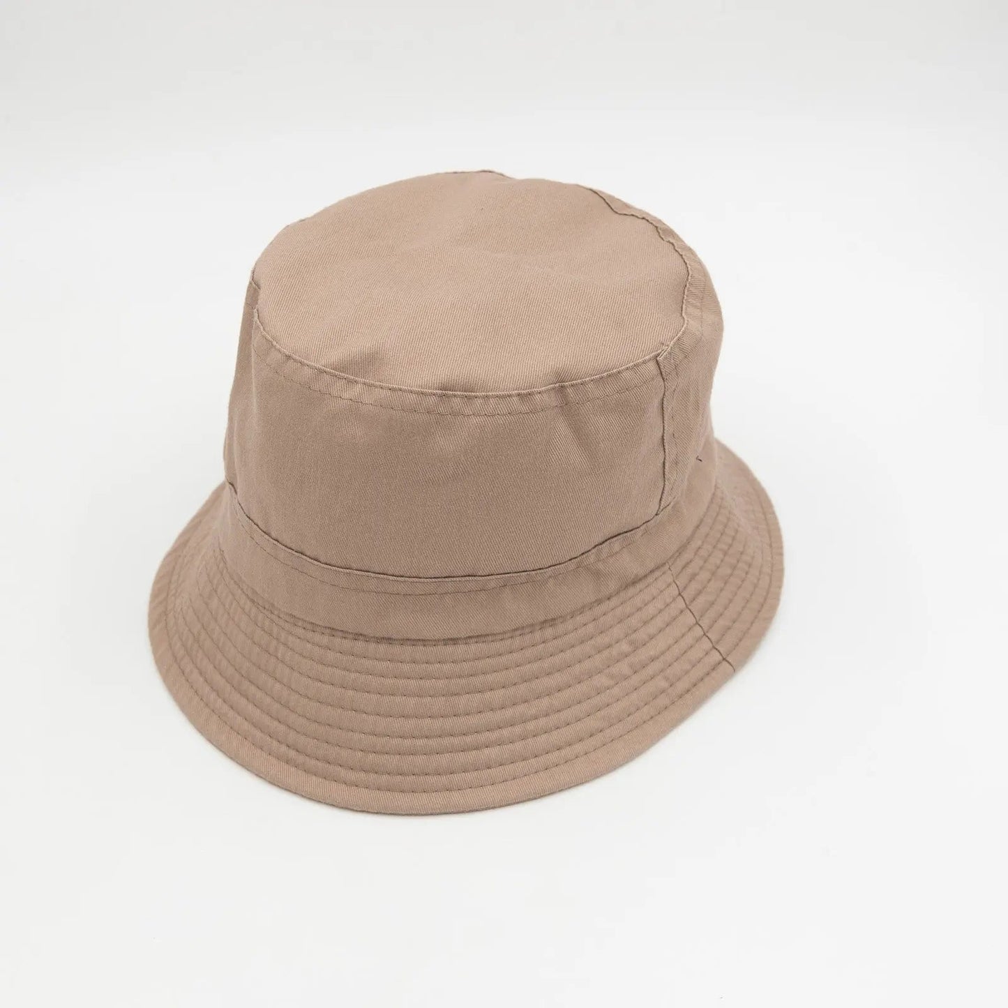 Khaki Cotton Blend Bucket Hat
