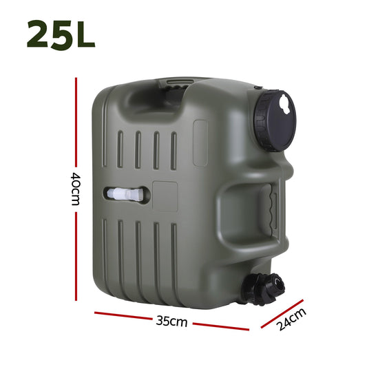 Camping Water Container 25L with Tap - Weisshorn Green