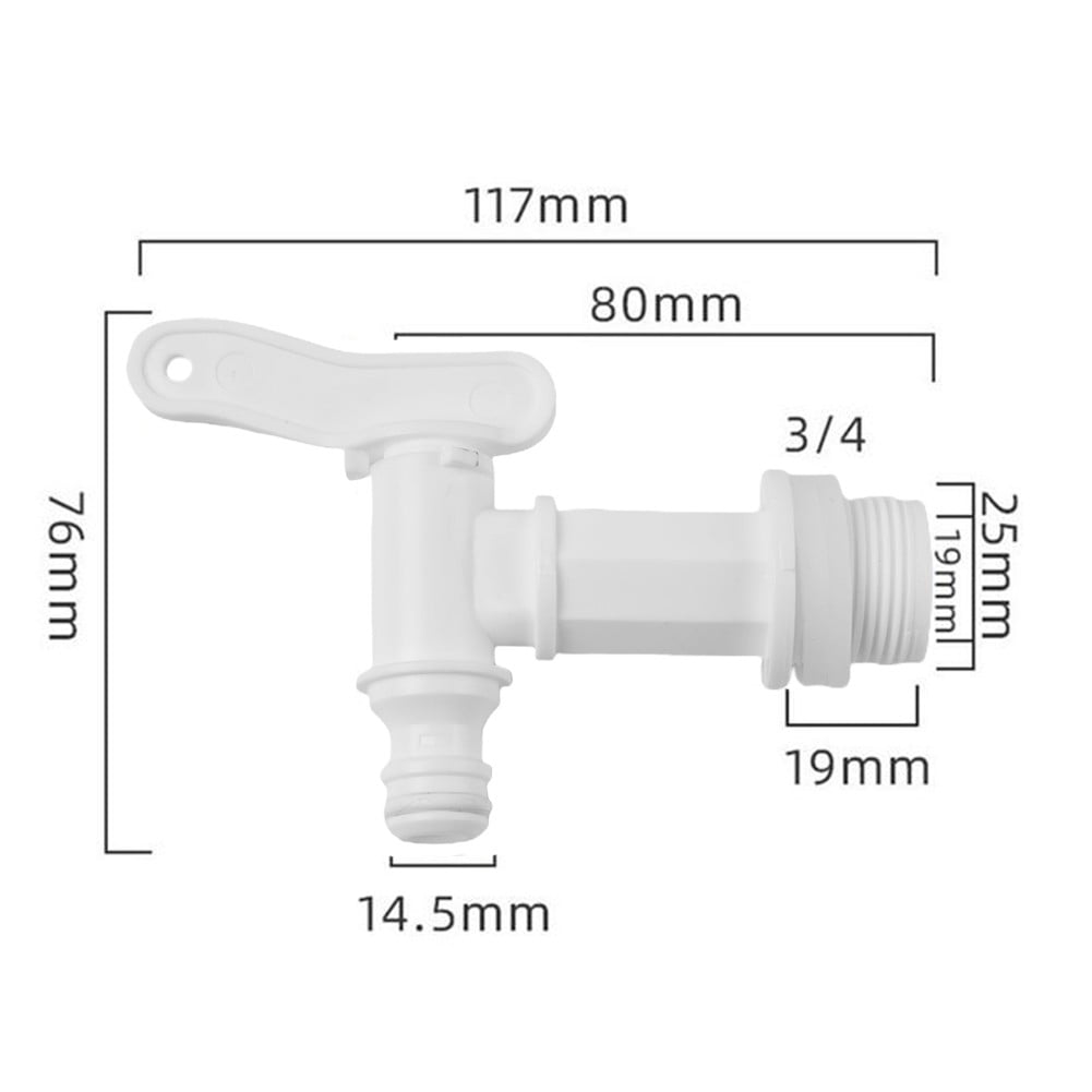 3/4 Inch Bsp Water Tank Drain Tap For Motorhome Caravan Camper Van Rv White Plastic Fresh Waste Water Valve Replacement