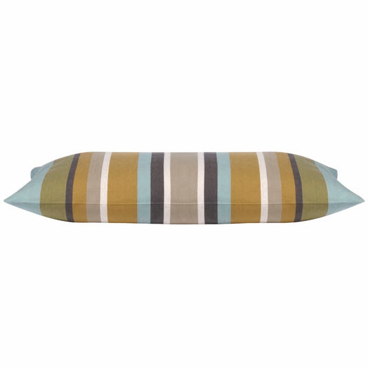 Pack of 4 Corban Aqua Rectangle 35x70cm Striped Multicoloured Cushion Cover Nautical
