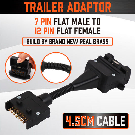 7 Pin to 12 Pin Flat Trailer Adaptor 12V