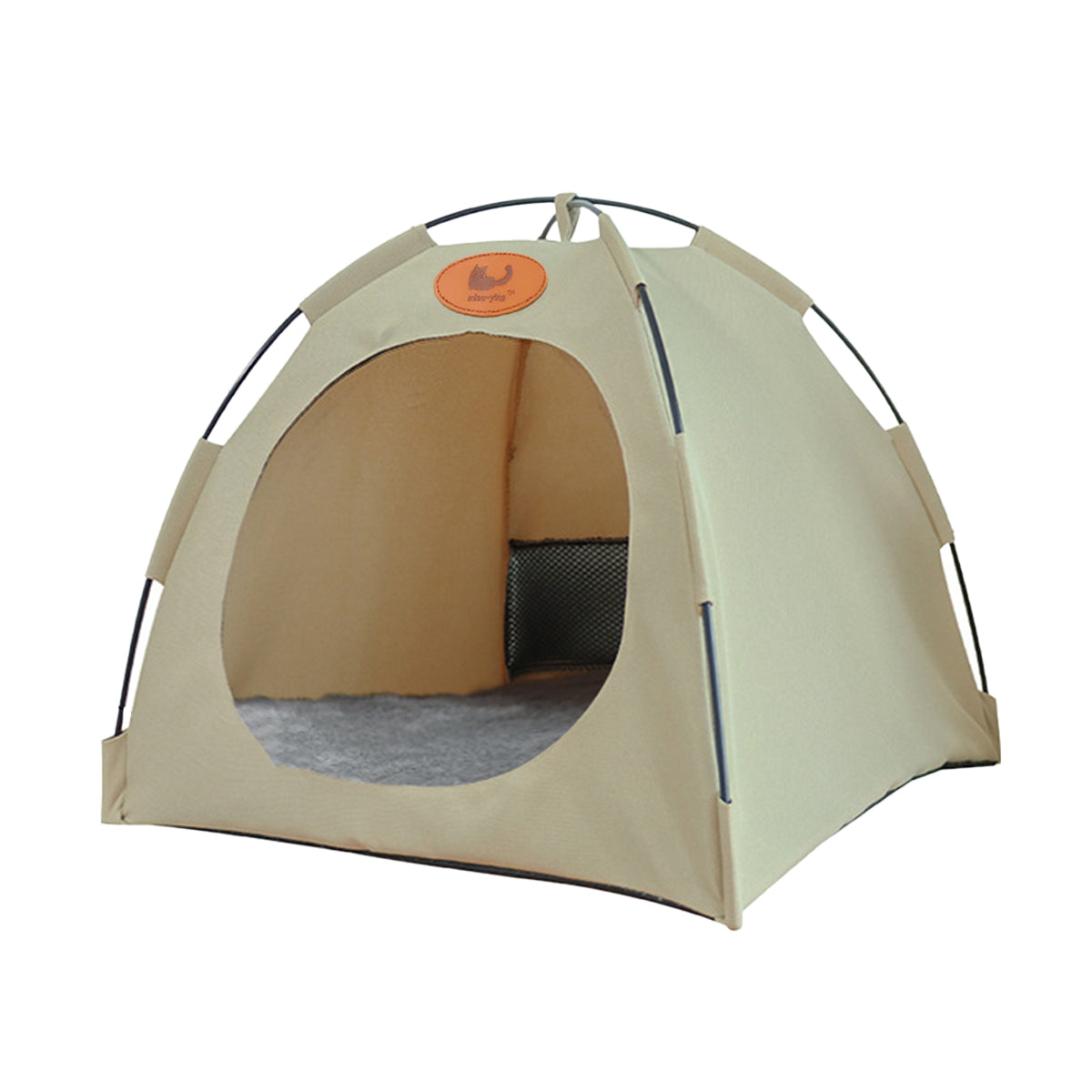 Folding Camping Pet Tent for Cats Puppy Bed Indoor Cat Nest Dog Cave Style House - Large Beige