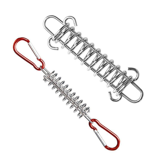 10PCS Outdoor Camping Tent Spring Wind Rope Buckle Fix Hook Buckles Silver Red - 10pair