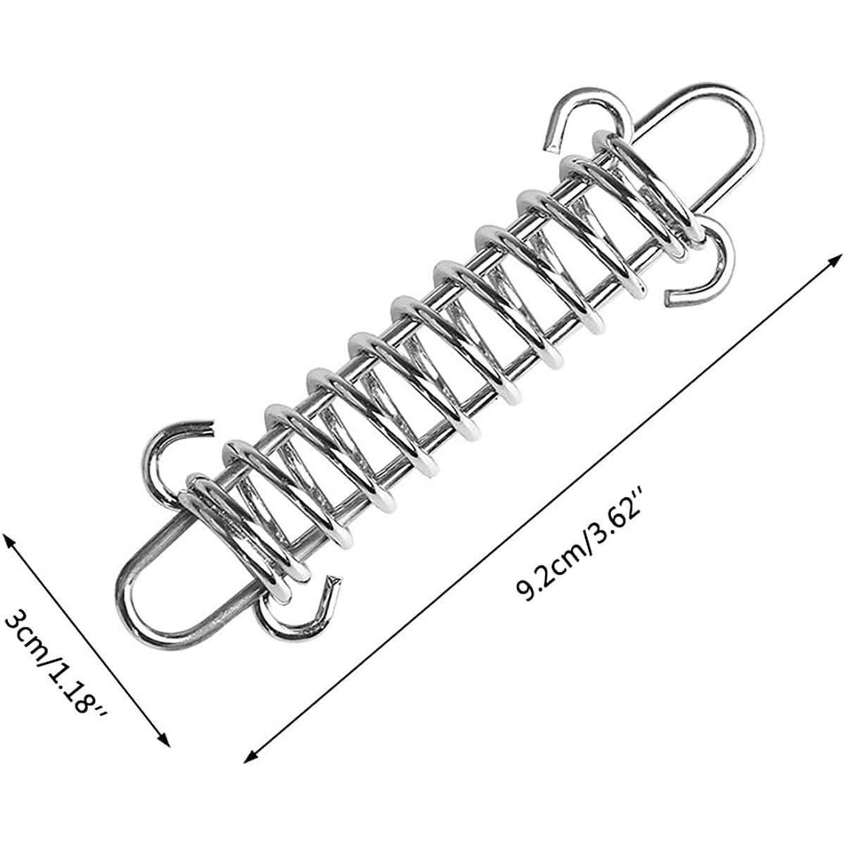 10PCS Outdoor Camping Tent Spring Wind Rope Buckle Fix Hook Buckles Silver Red - 10pair