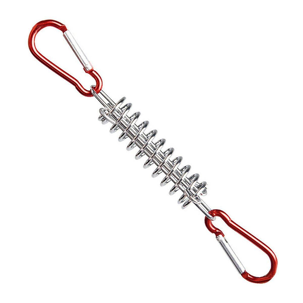 10PCS Outdoor Camping Tent Spring Wind Rope Buckle Fix Hook Buckles Silver Red - 10pair