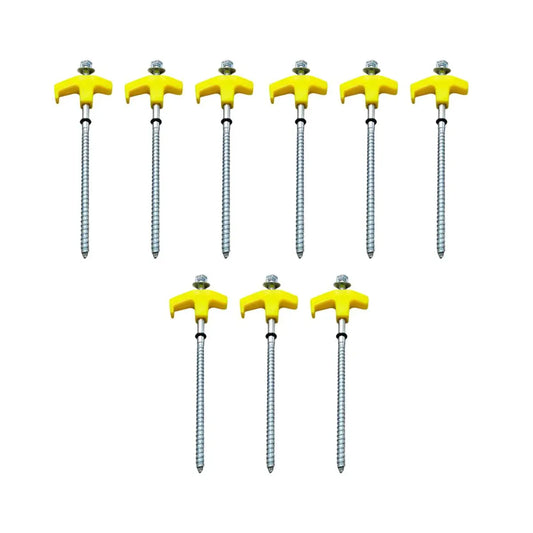 9 Pack Carbon Steel Tent Pegs M8 x 200mm