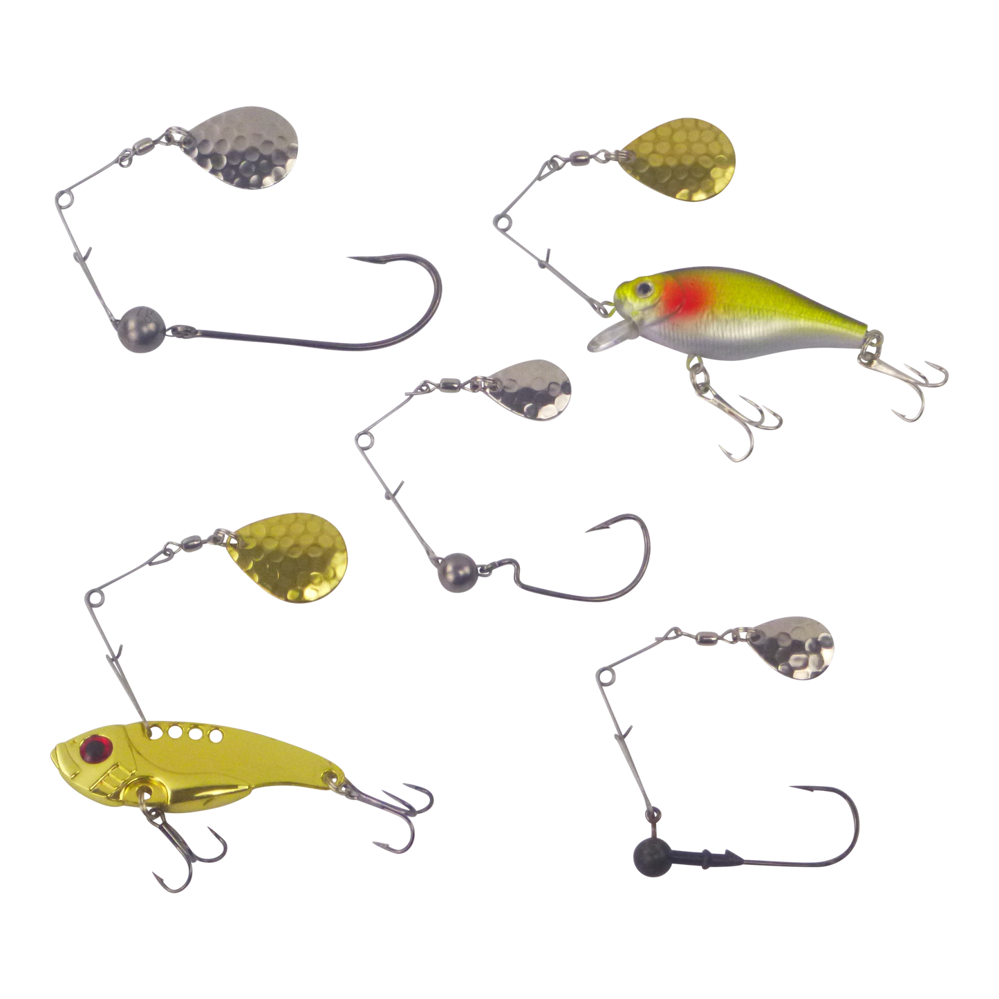 Swimerz Jig Spinner, Medium, Hammered Nickel, 5 Pack