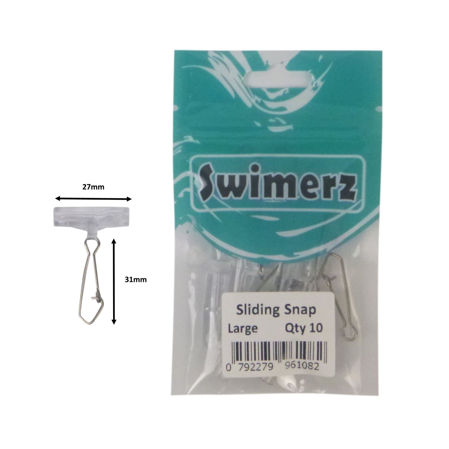 Swimerz Sliding Snaps, Size Large, 25 pack
