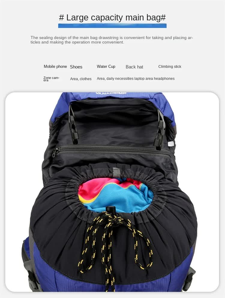 Red High-Capacity Nylon Hiking Backpack - Durable, Multi-Functional Outdoor Travel Pack