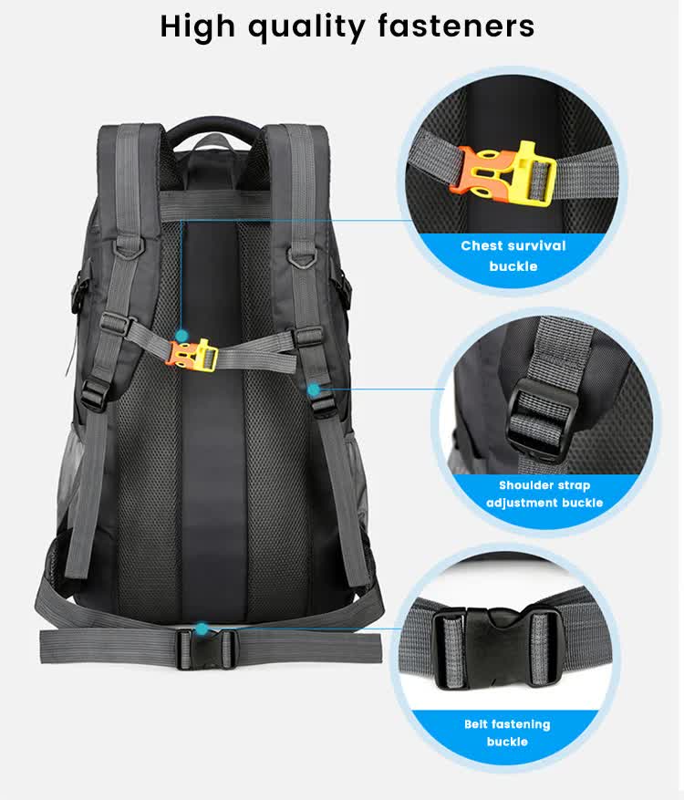 Red High-Capacity Nylon Hiking Backpack - Durable, Multi-Functional Outdoor Travel Pack