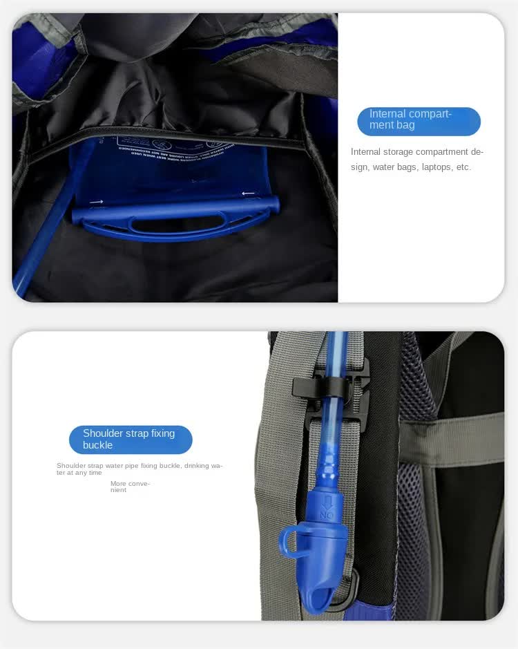 Green High-Capacity Nylon Hiking Backpack - Durable, Multi-Functional Outdoor Travel Pack