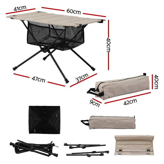 Weisshorn Folding Camping Table with Carry Bag