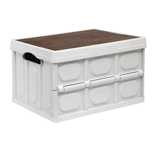 Gardeon 50L Collapsible Storage Box with Plywood Lid