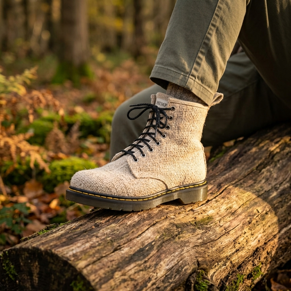 White Vegan Hemp Hiking Boots - Namaste Artisans
