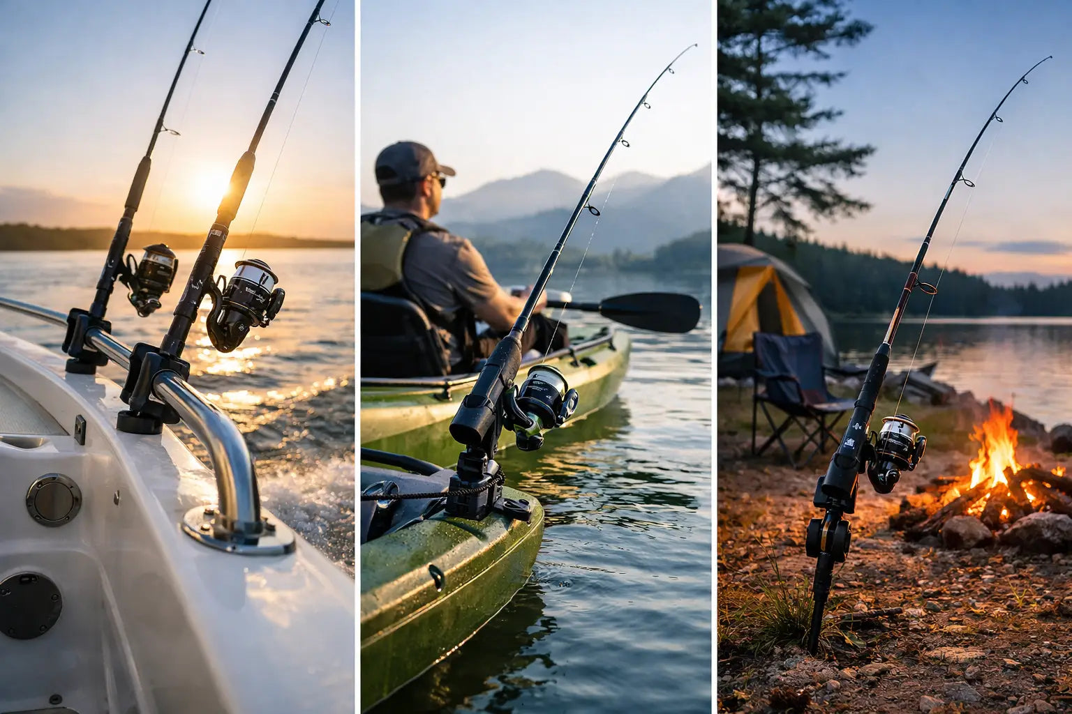 Fishing Rod Holders for Boats, Kayaks and Camping