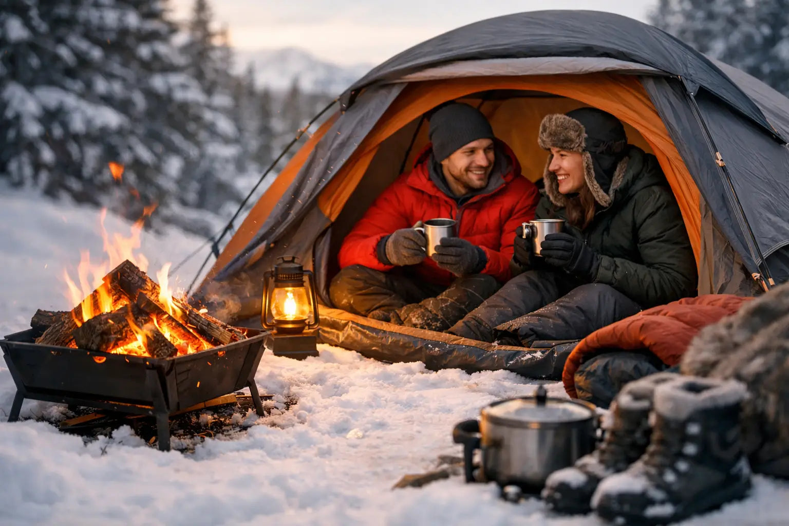 How to Stay Warm While Camping in the Winter