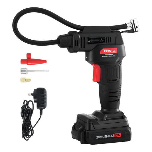 Giantz 20V cordless tyre inflator air compressor with digital display