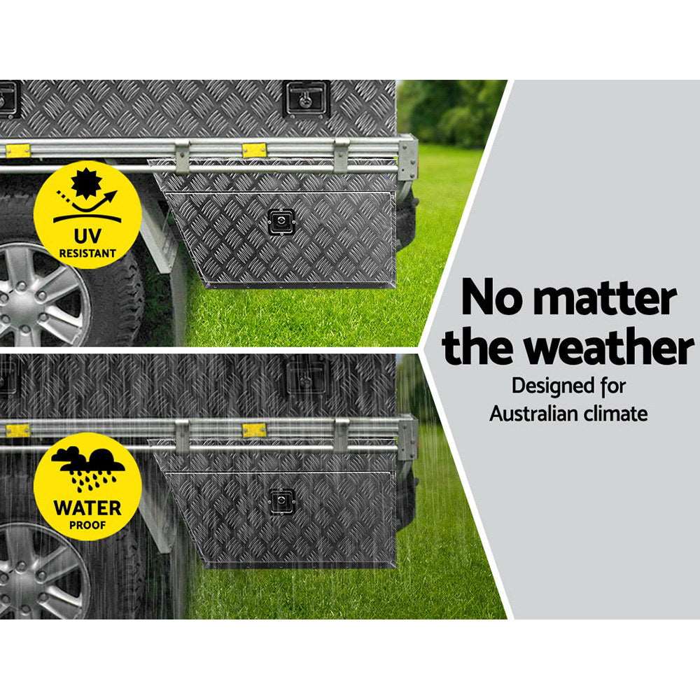 Giantz Pair of Under Tray Undertray Tool Box Aluminium Alloy Underbody Toolbox - Just Camp | Best Value Outdoor & Camping Store in Australia