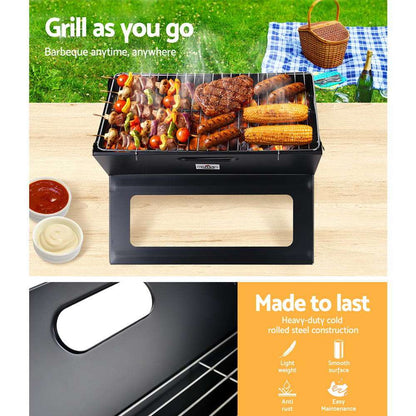 Grillz Notebook Portable Charcoal BBQ Grill - Just Camp | Best Value Outdoor & Camping Store in Australia