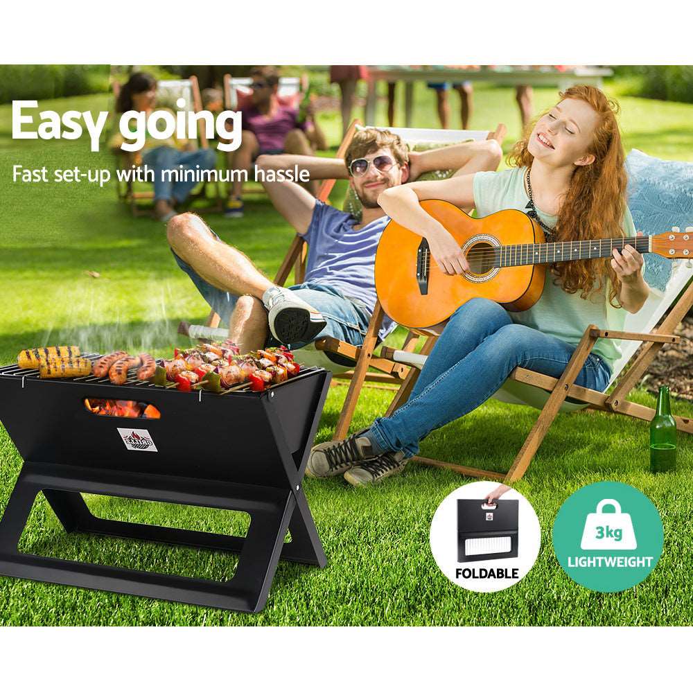 Grillz Notebook Portable Charcoal BBQ Grill - Just Camp | Best Value Outdoor & Camping Store in Australia