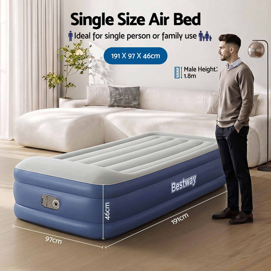 Bestway 46cm Single Airbed with Built-In Pump