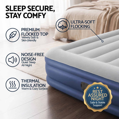 Bestway 46cm Single Airbed with Built-In Pump