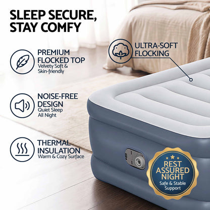 Bestway Single Air Bed – 51cm Raised with Built-In Pump
