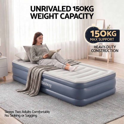 Bestway Single Air Bed – 51cm Raised with Built-In Pump