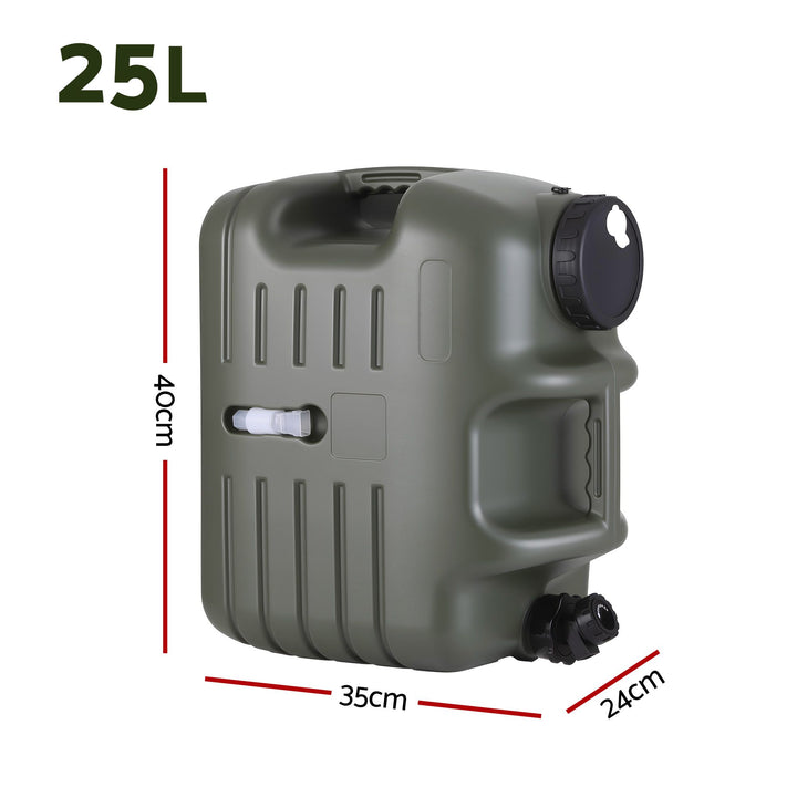 Camping Water Container 25L with Tap - Weisshorn Green