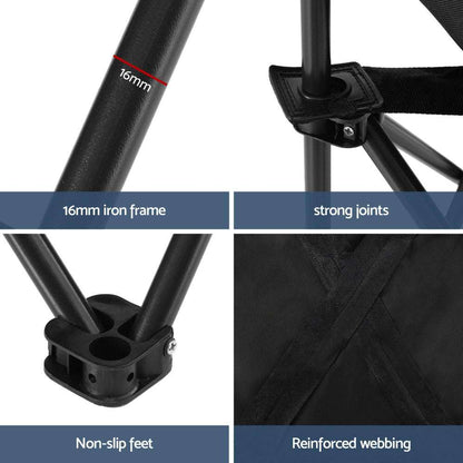 Weisshorn Folding Camping Moon Chair Portable Seat Weight Capacity 120KG Black