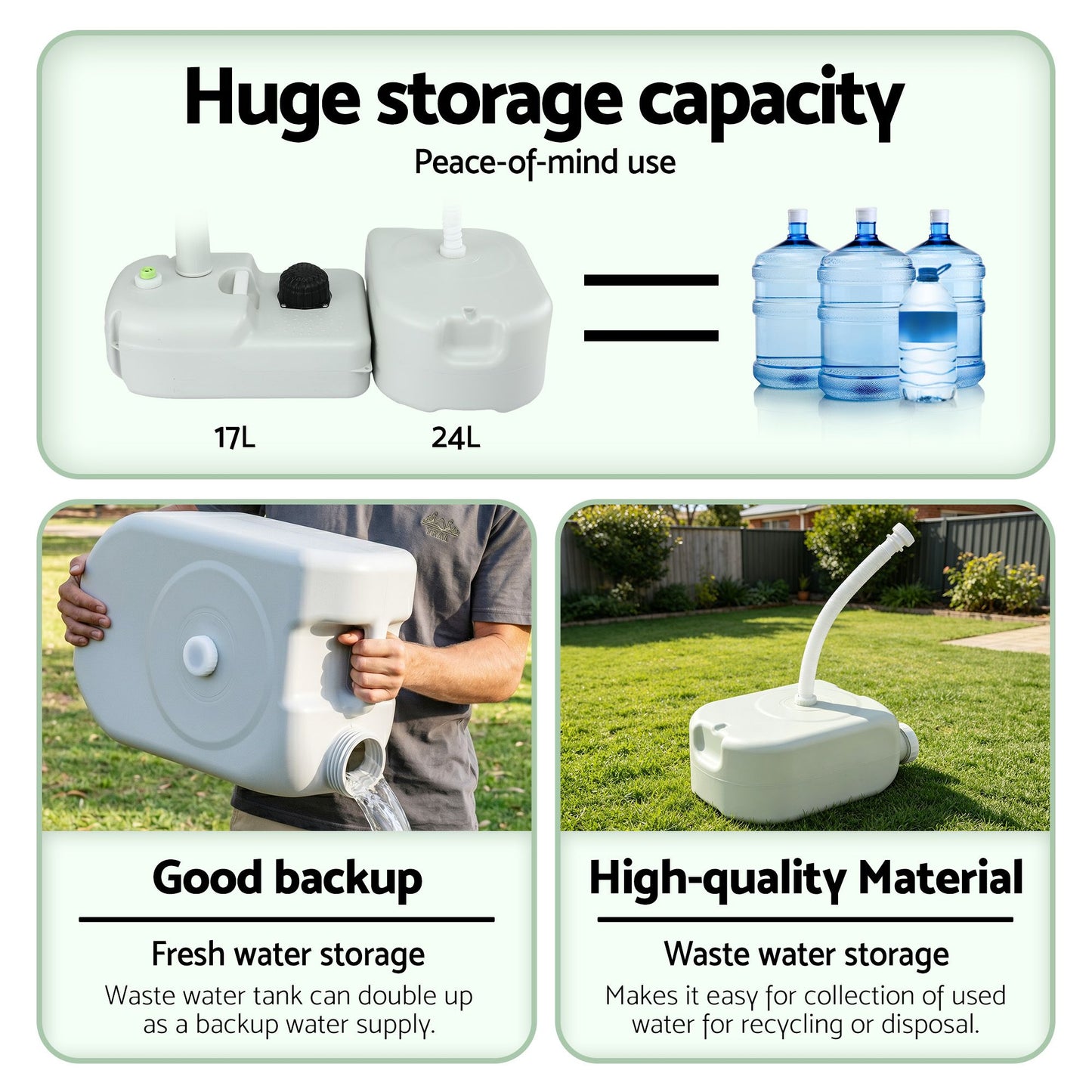 Portable Camping Hand Wash Basin 43L - Weisshorn