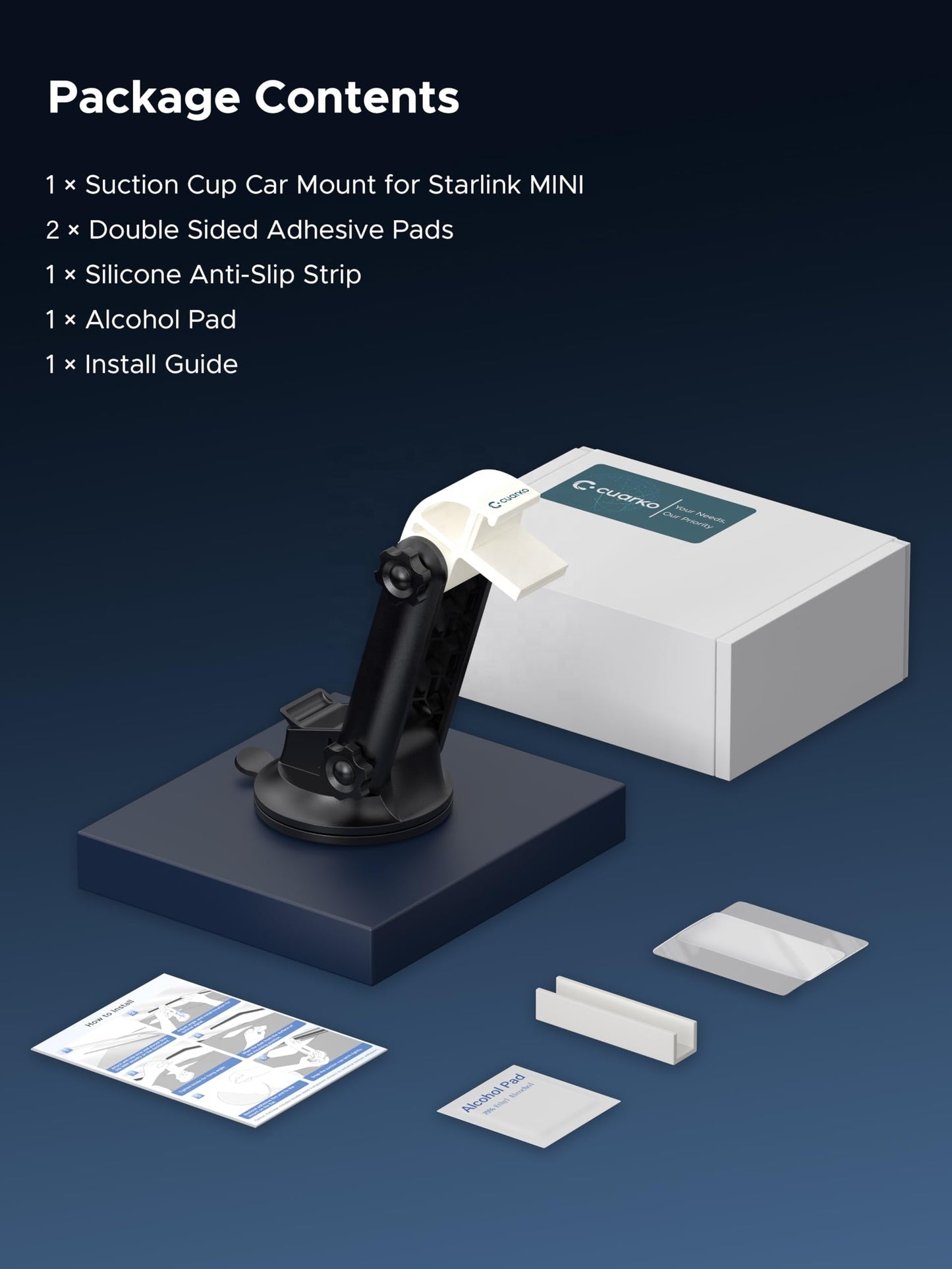 Outcamp Dashboard and Windscreen Mount for Starlink Mini