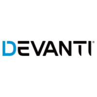 The Devanti logo in black and blue on a plain white background.