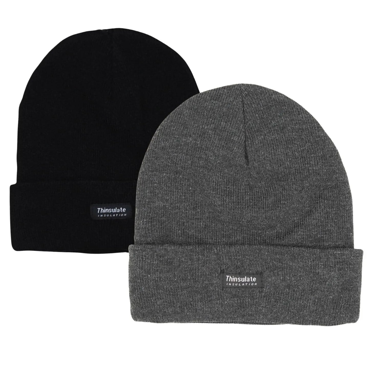 Thinsulate Thermal Beanies 2-Pack - Black & Red