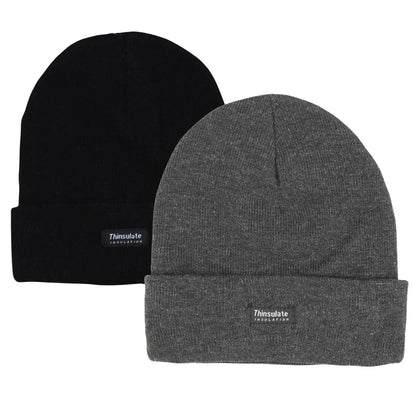 Thinsulate Thermal Beanies 2-Pack - Black & Red