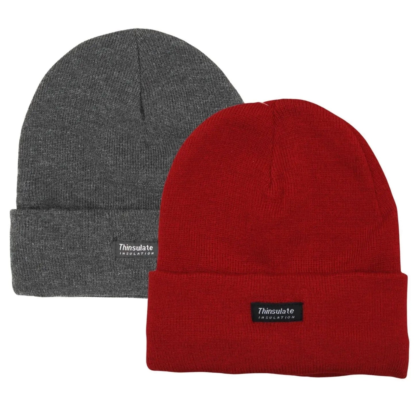 Thinsulate Thermal Beanies 2-Pack - Black & Red