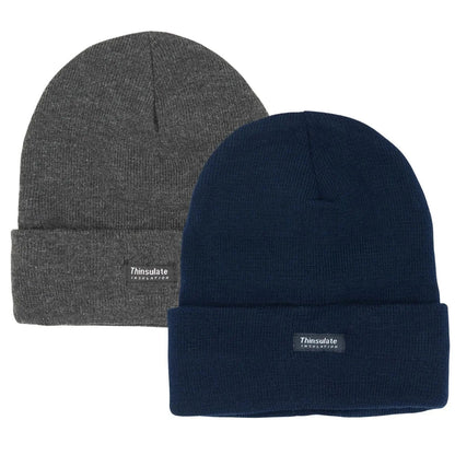 Thinsulate Thermal Beanies 2-Pack - Black & Red