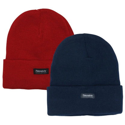 Thinsulate Thermal Beanies 2-Pack - Black & Red