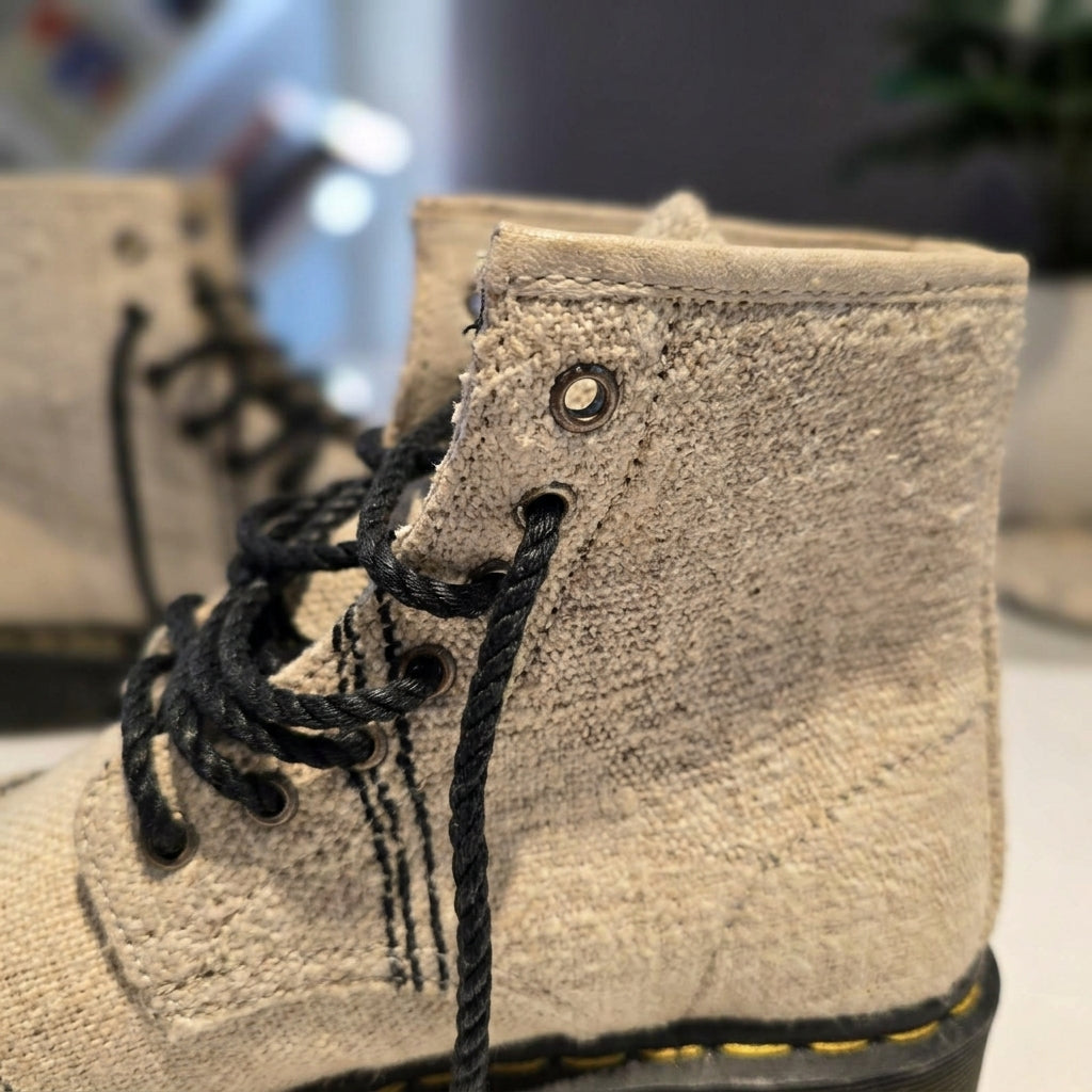 White Hemp Hiking Boots Australia – Vegan Hemp Ankle High Boots