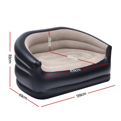 Inflatable Two-Seater Sofa with Pump – Coffee