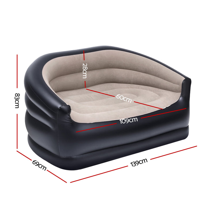 Inflatable Two-Seater Sofa with Pump – Coffee