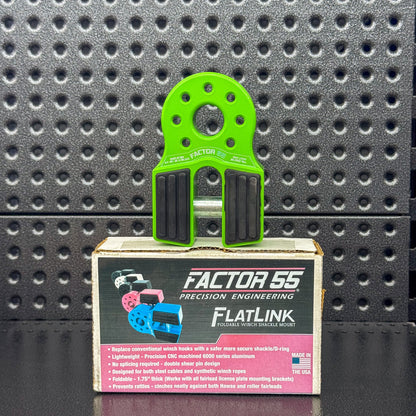 Factor 55 Flatlink Winch Shackle Mount - Green