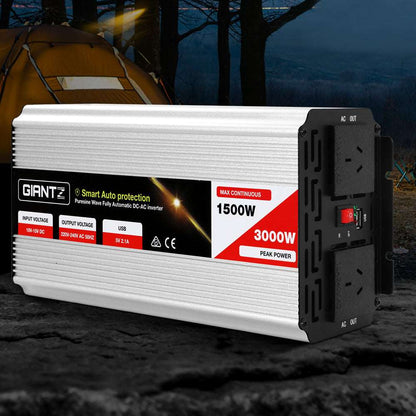 Giantz 1500W Puresine Wave DC-AC Power Inverter - Just Camp | Best Value Outdoor & Camping Store in Australia