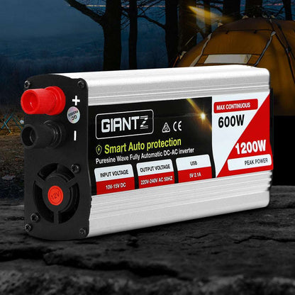 Giantz 600W Puresine Wave DC-AC Power Inverter - Just Camp | Best Value Outdoor & Camping Store in Australia