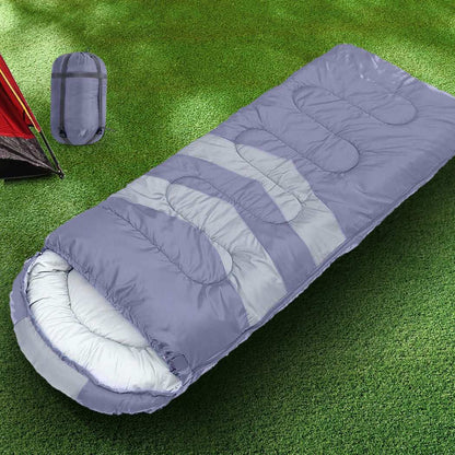 Mountview Single Sleeping Bag Bags Outdoor Grey-1973193763178287110
