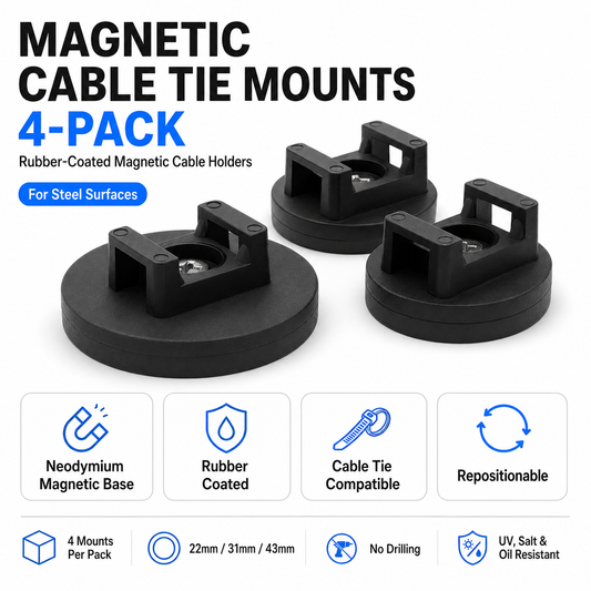 Outcamp Magnetic Cable Tie Mounts 4-Pack