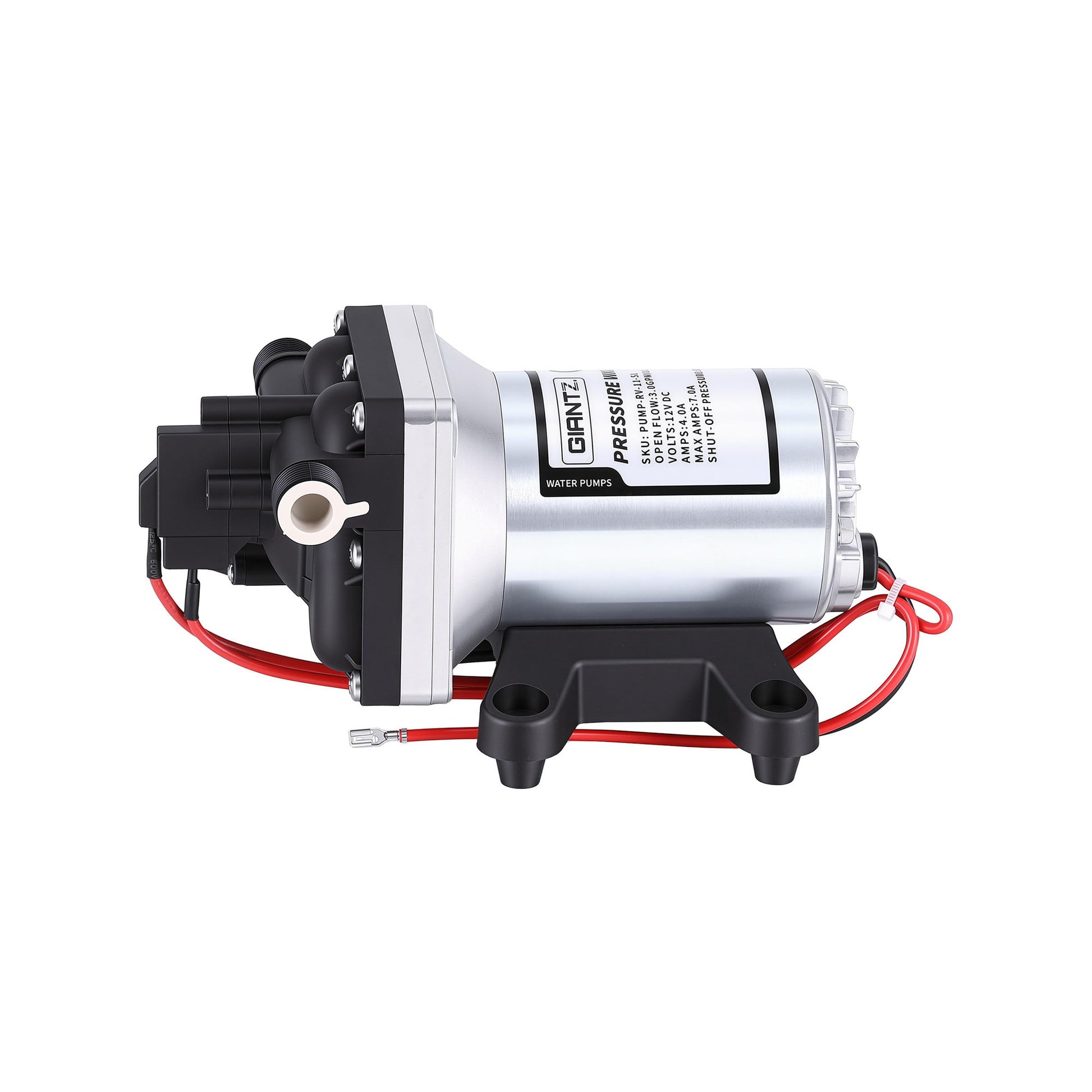 Self priming 12V water pump for camping and marine applications