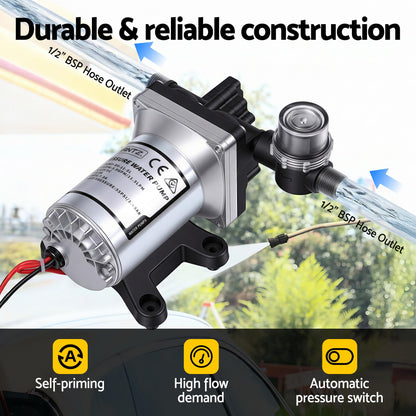 12V self priming water pump for caravans and RVs
