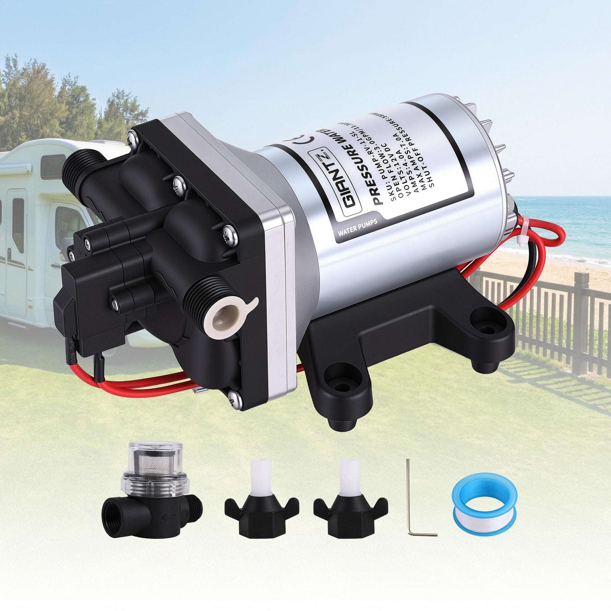 Giantz 12V RV water pump with automatic pressure switch