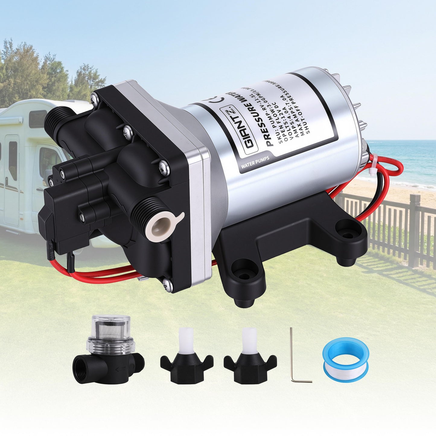 Giantz 12V RV water pump with automatic pressure switch